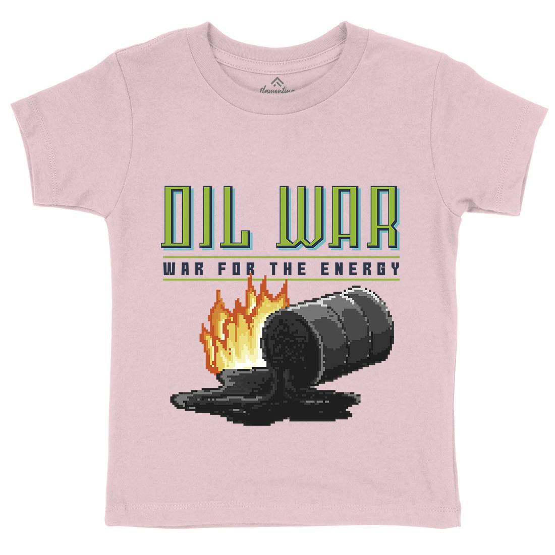 Oil War Kids Organic Crew Neck T-Shirt Army B942