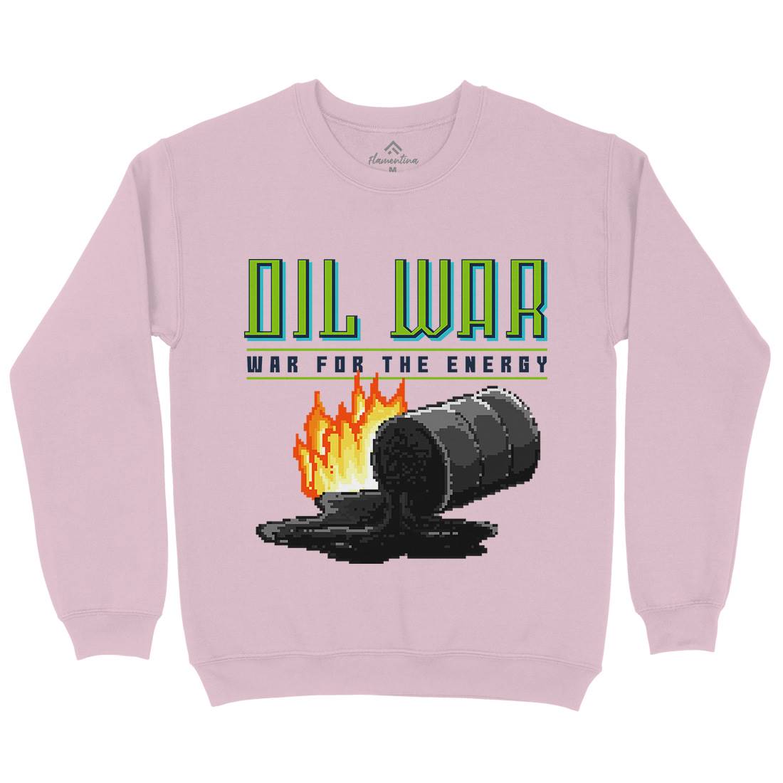 Oil War Kids Crew Neck Sweatshirt Army B942