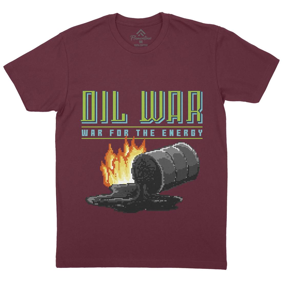 Oil War Mens Organic Crew Neck T-Shirt Army B942