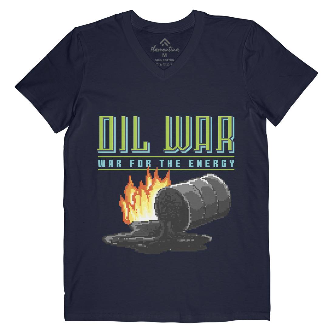 Oil War Mens V-Neck T-Shirt Army B942
