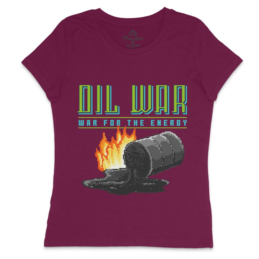 Oil War Womens Crew Neck T-Shirt Army B942