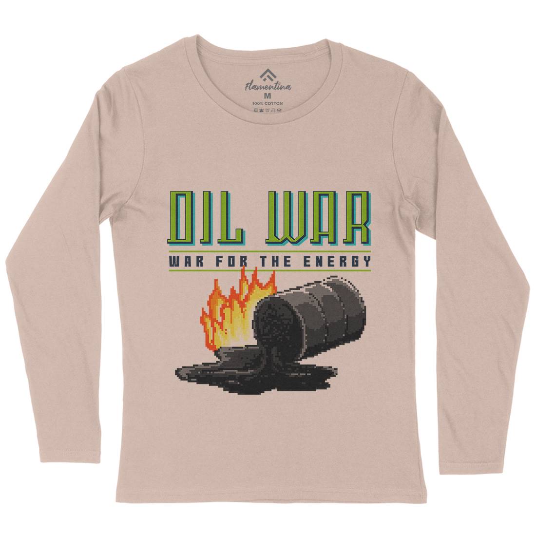 Oil War Womens Long Sleeve T-Shirt Army B942