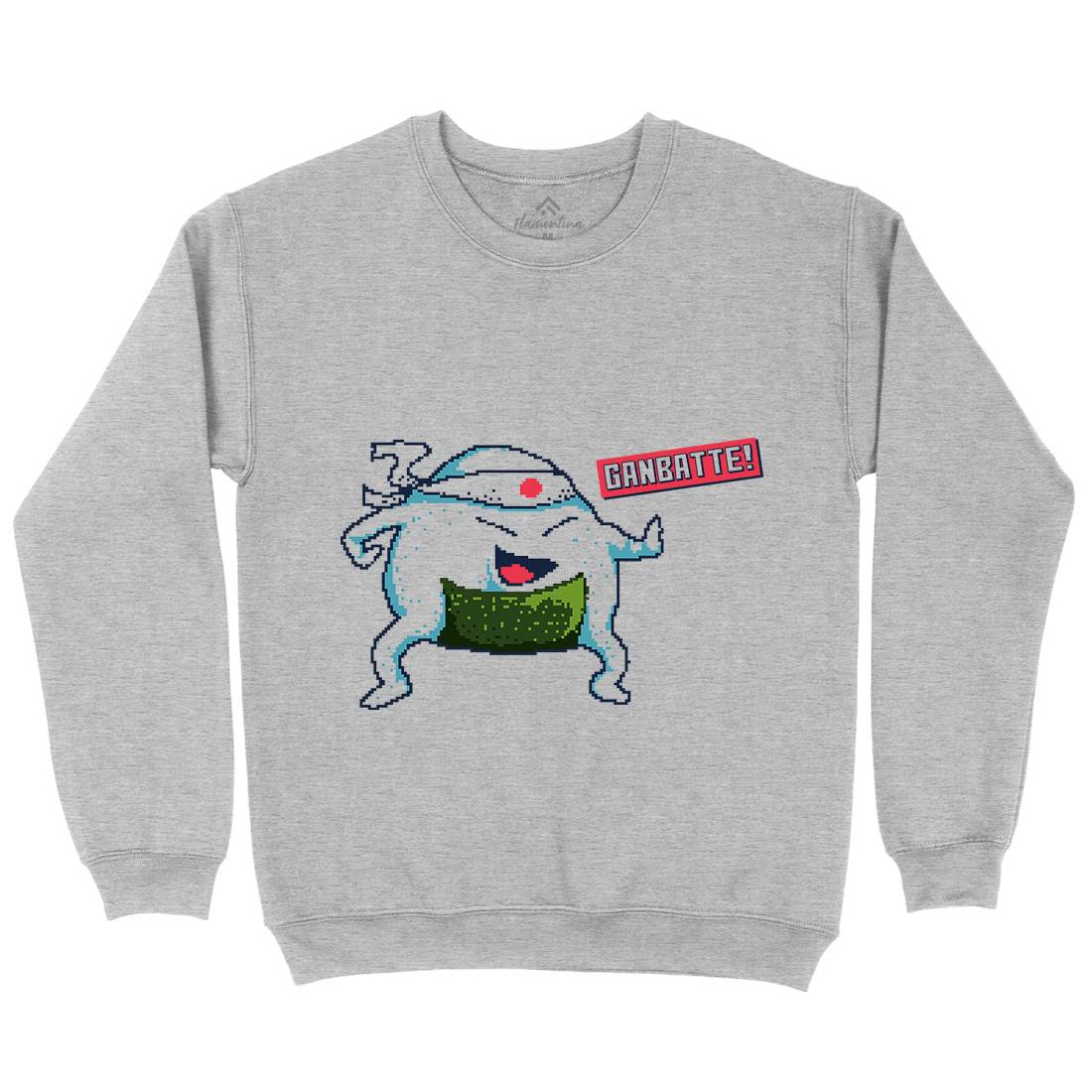 Onigiri Kawaii Character Art Kids Crew Neck Sweatshirt Food B943