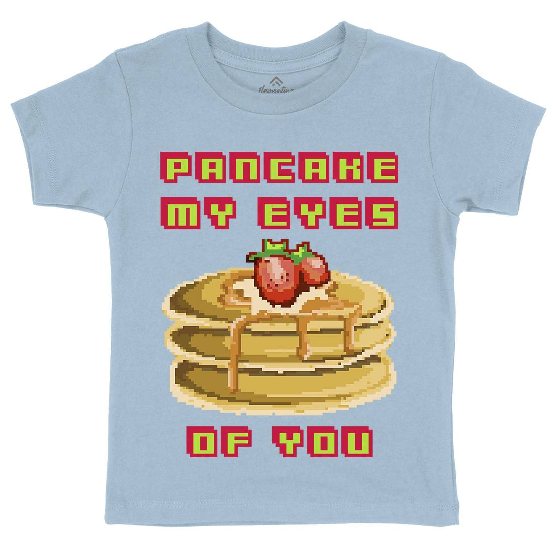Pancake My Eyes Kids Organic Crew Neck T-Shirt Food B944