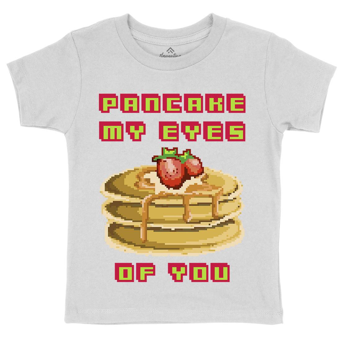 Pancake My Eyes Kids Organic Crew Neck T-Shirt Food B944