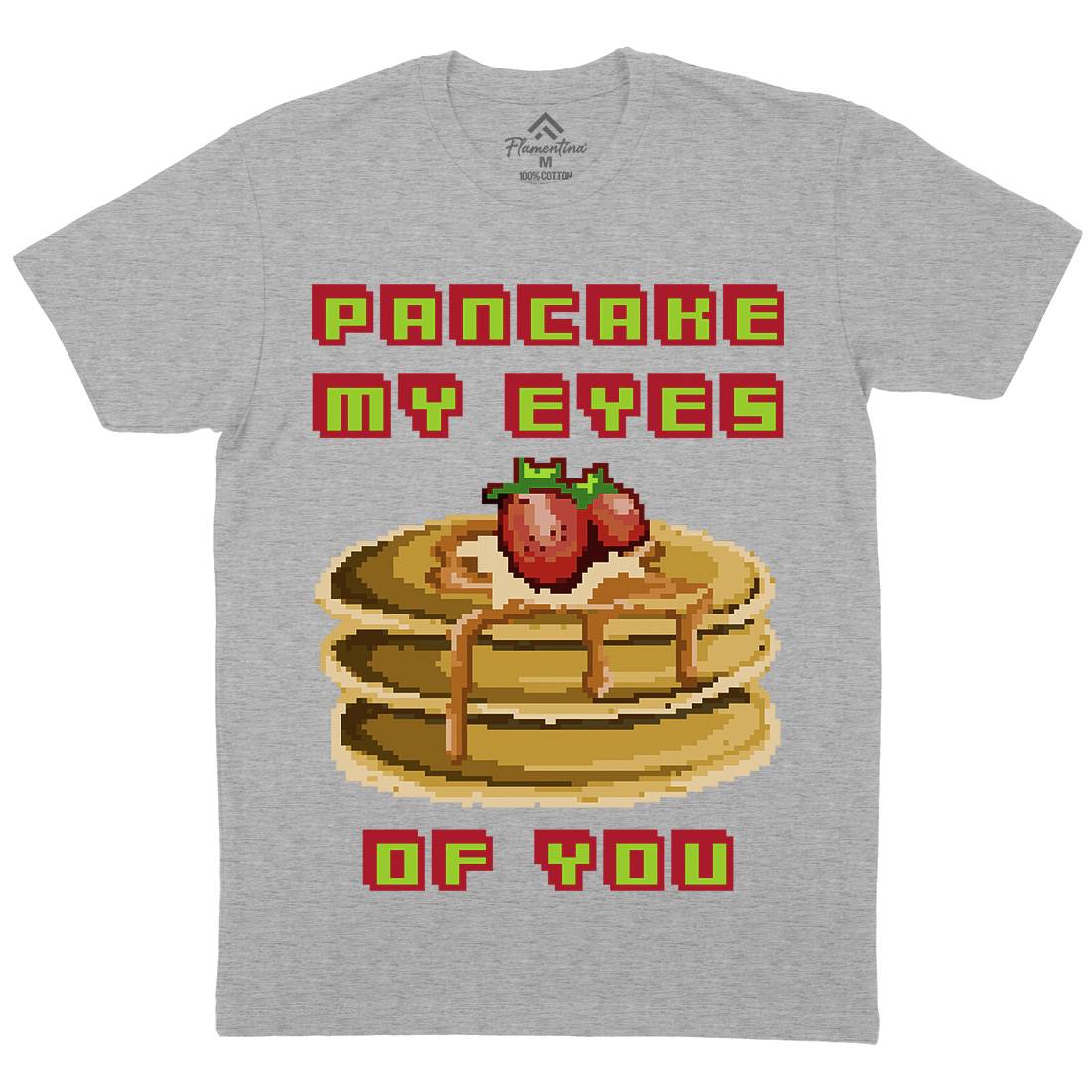 Pancake My Eyes Mens Organic Crew Neck T-Shirt Food B944