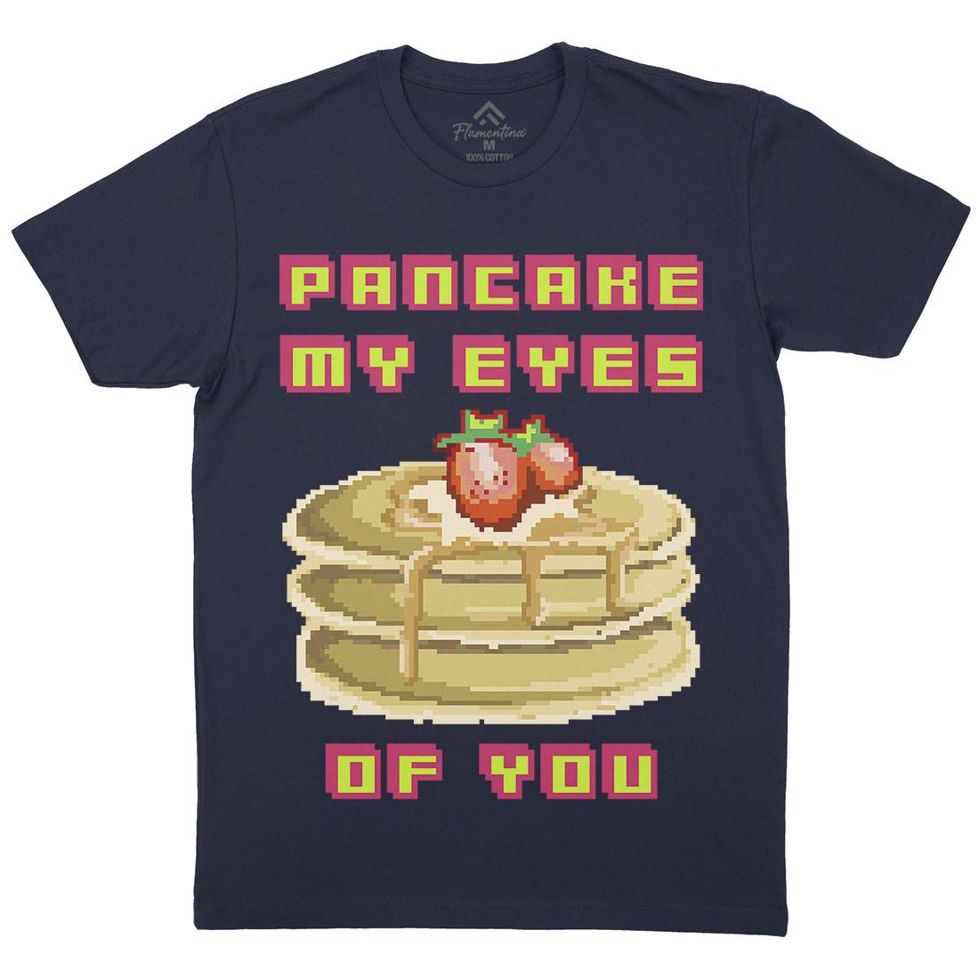 Pancake My Eyes Mens Organic Crew Neck T-Shirt Food B944
