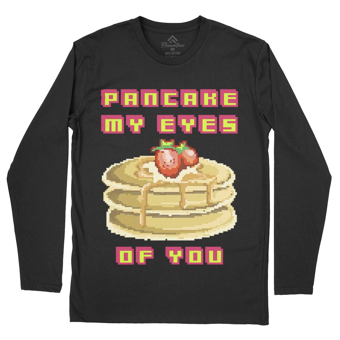 Pancake My Eyes Mens Long Sleeve T-Shirt Food B944