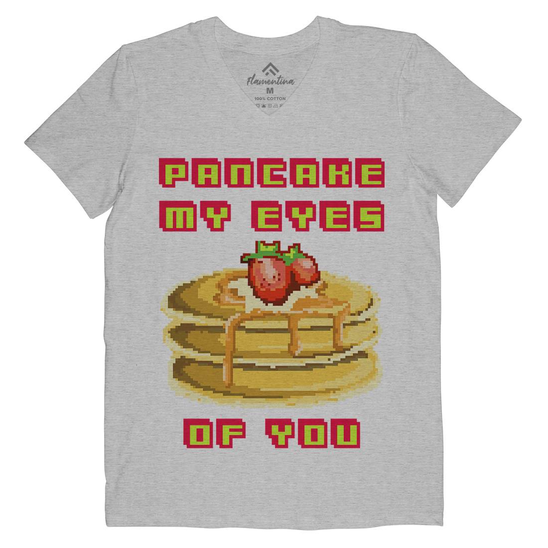 Pancake My Eyes Mens V-Neck T-Shirt Food B944