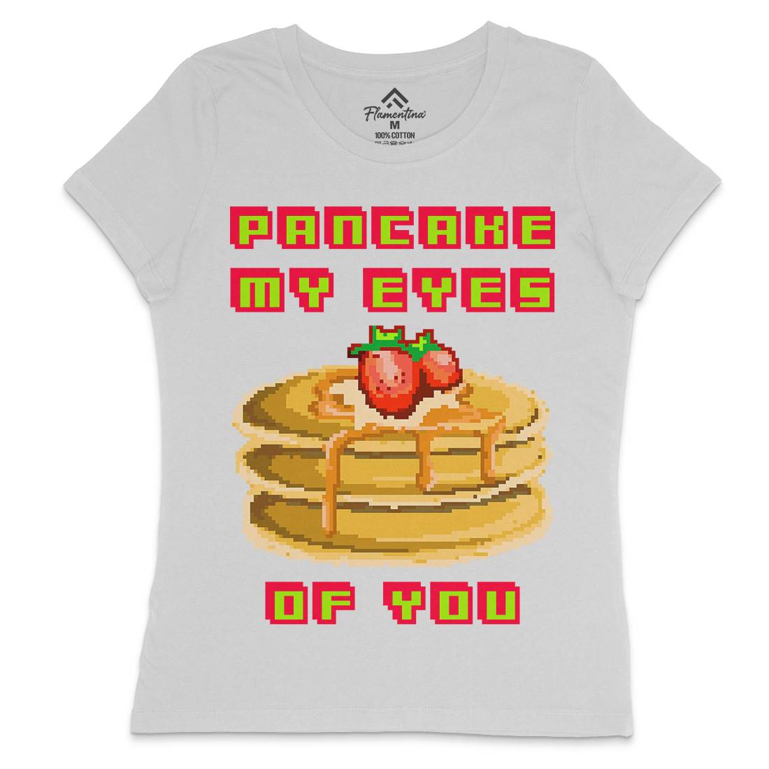 Pancake My Eyes Womens Crew Neck T-Shirt Food B944