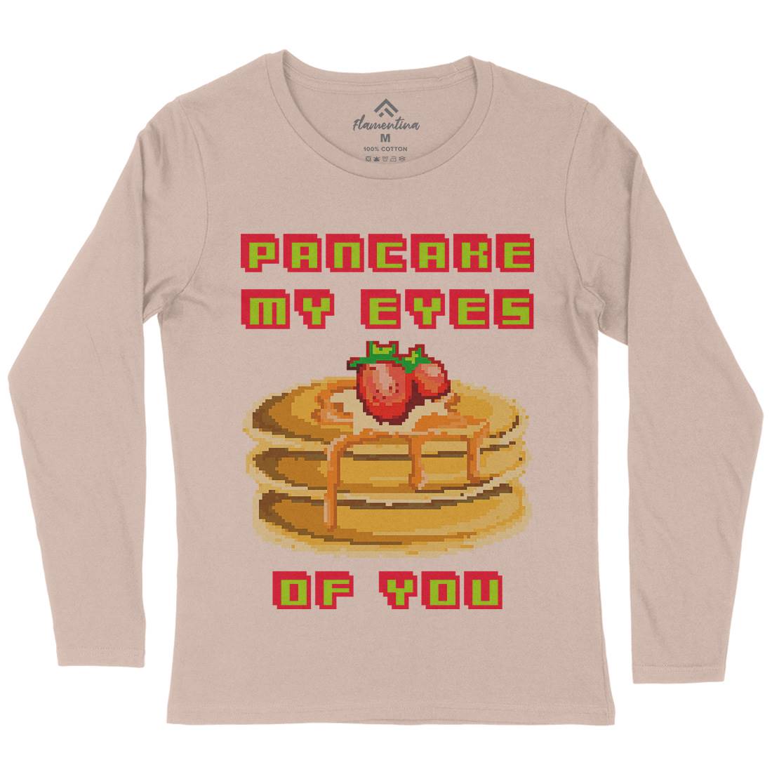 Pancake My Eyes Womens Long Sleeve T-Shirt Food B944