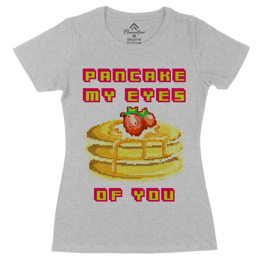 Pancake My Eyes Womens Organic Crew Neck T-Shirt Food B944