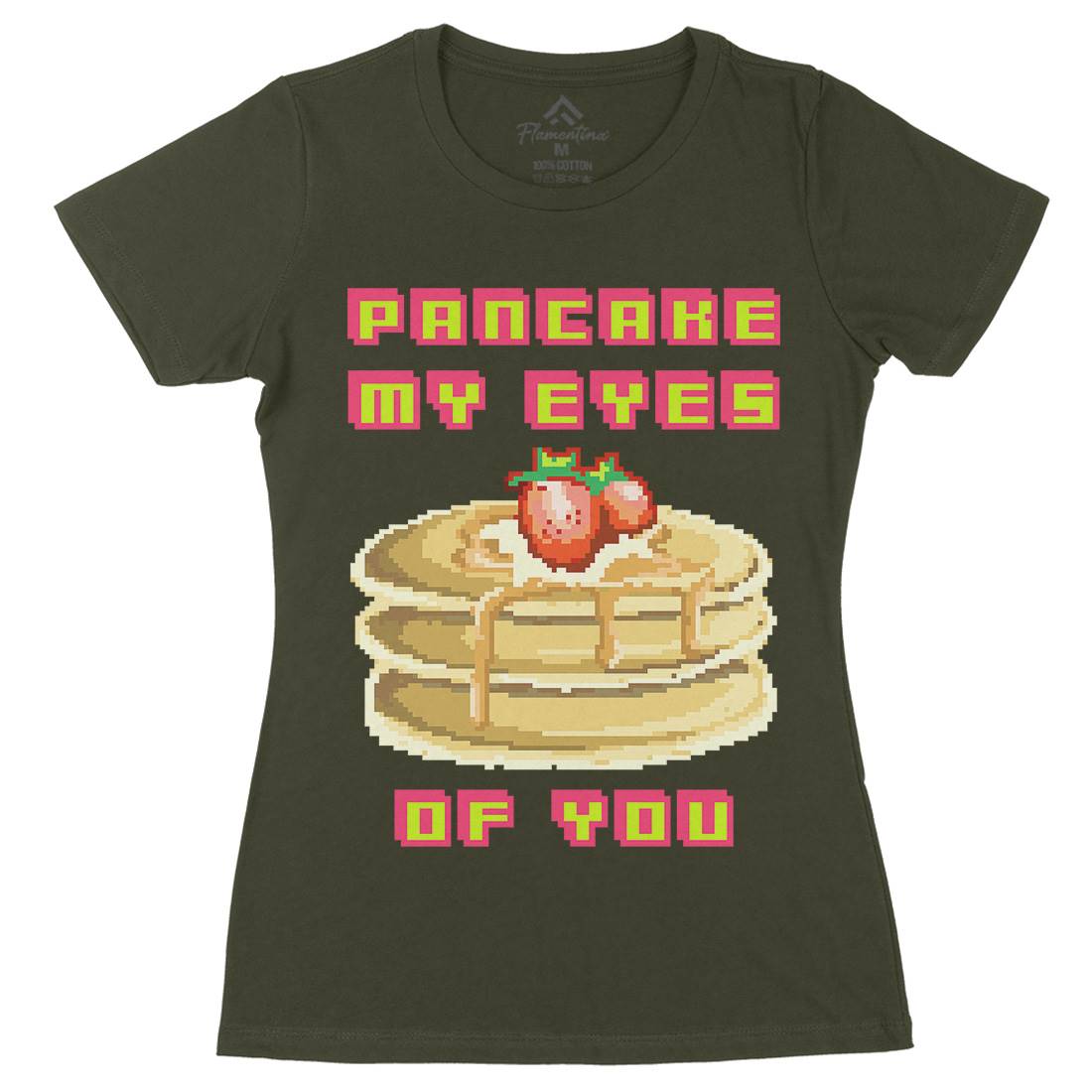 Pancake My Eyes Womens Organic Crew Neck T-Shirt Food B944