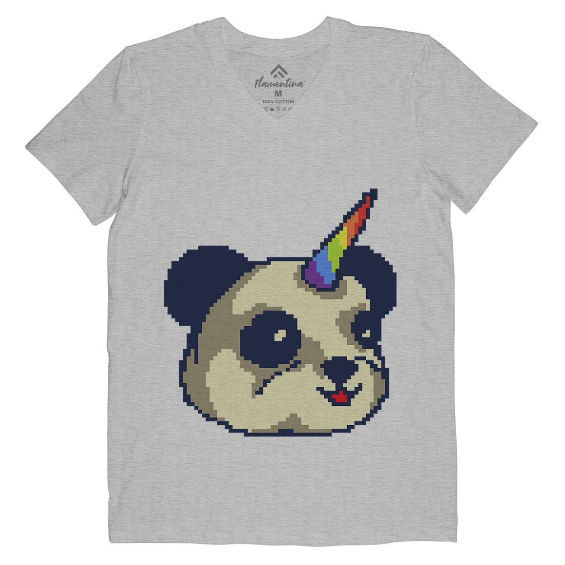 Pandacorn Mens Organic V-Neck T-Shirt Animals B945