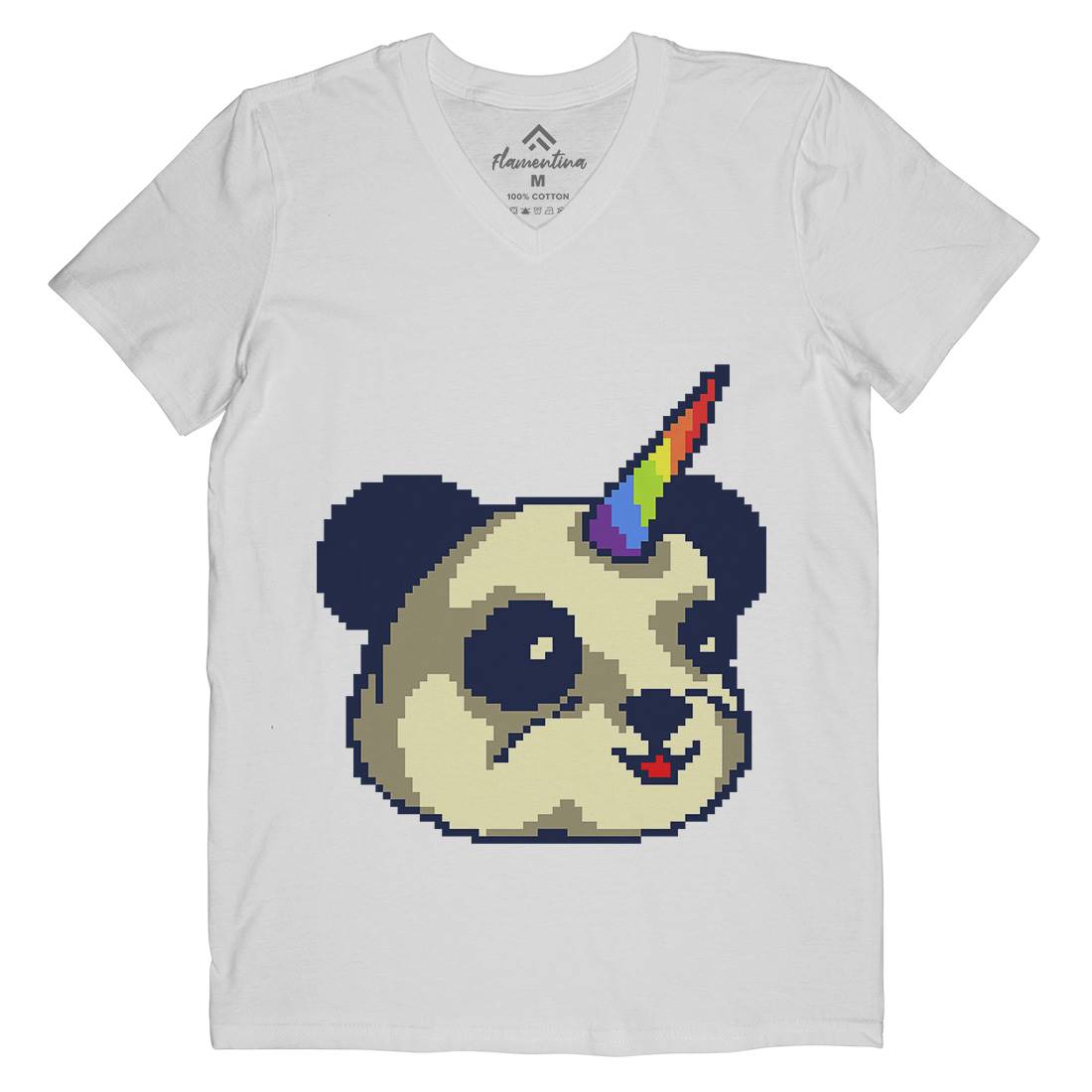 Pandacorn Mens Organic V-Neck T-Shirt Animals B945