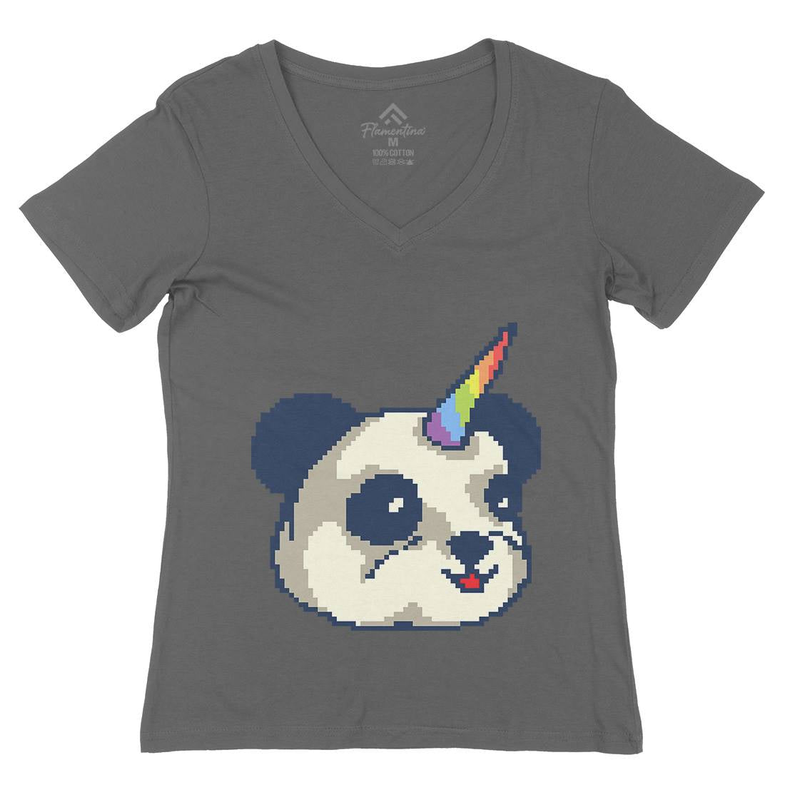 Pandacorn Womens Organic V-Neck T-Shirt Animals B945