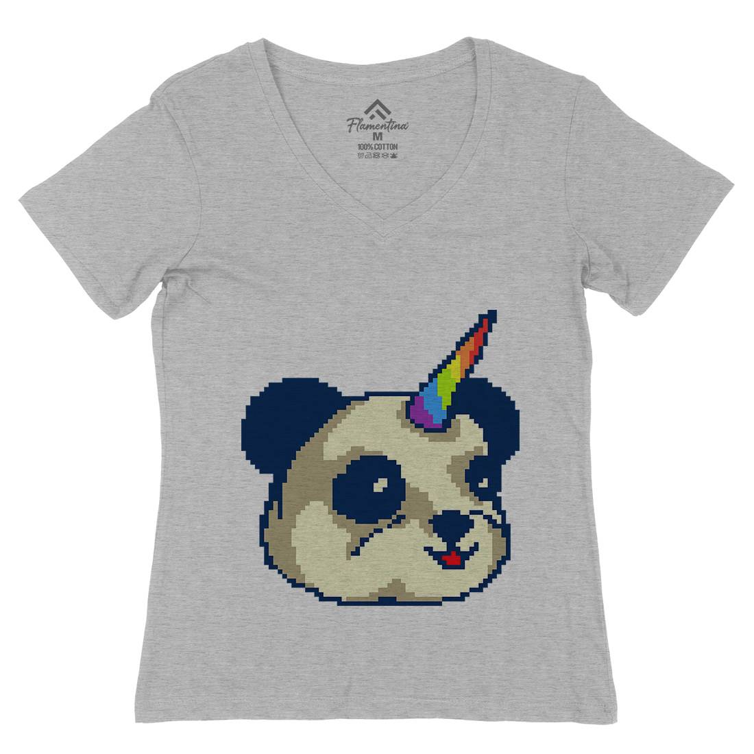 Pandacorn Womens Organic V-Neck T-Shirt Animals B945