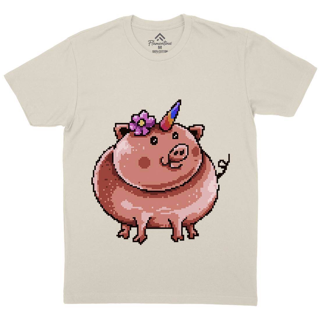 Piggycorn Mens Organic Crew Neck T-Shirt Animals B946