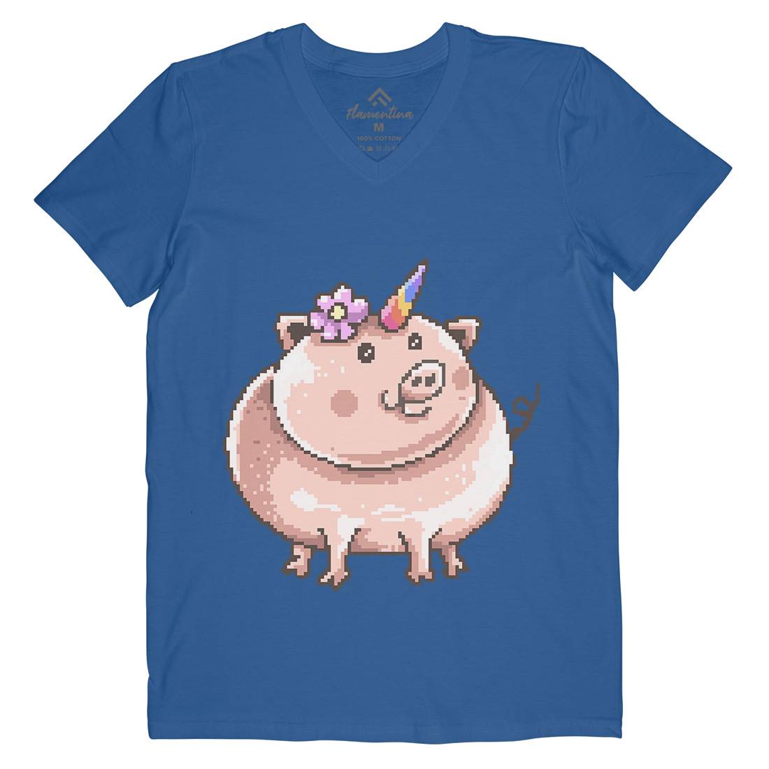 Piggycorn Mens V-Neck T-Shirt Animals B946
