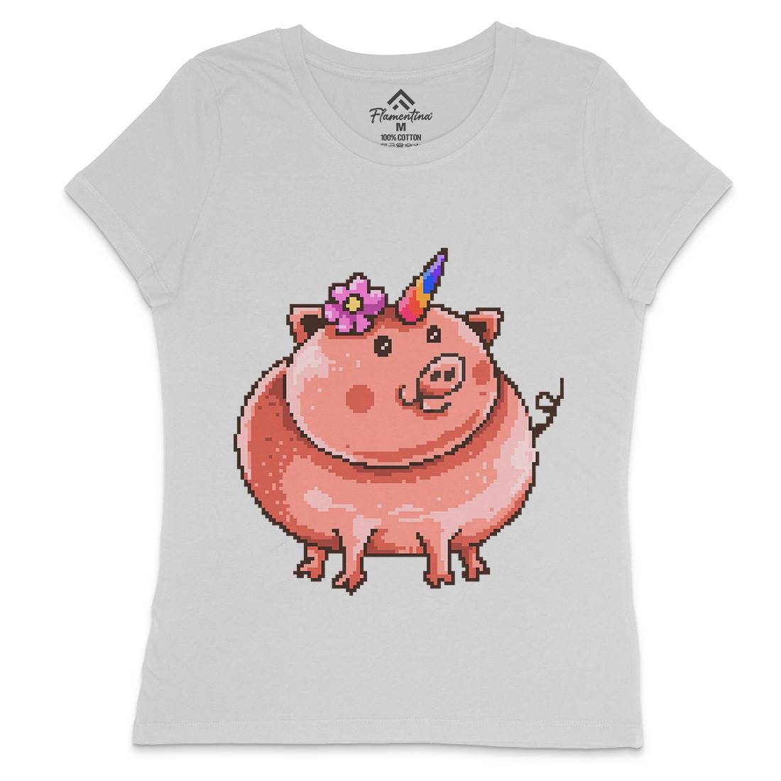 Piggycorn Womens Crew Neck T-Shirt Animals B946