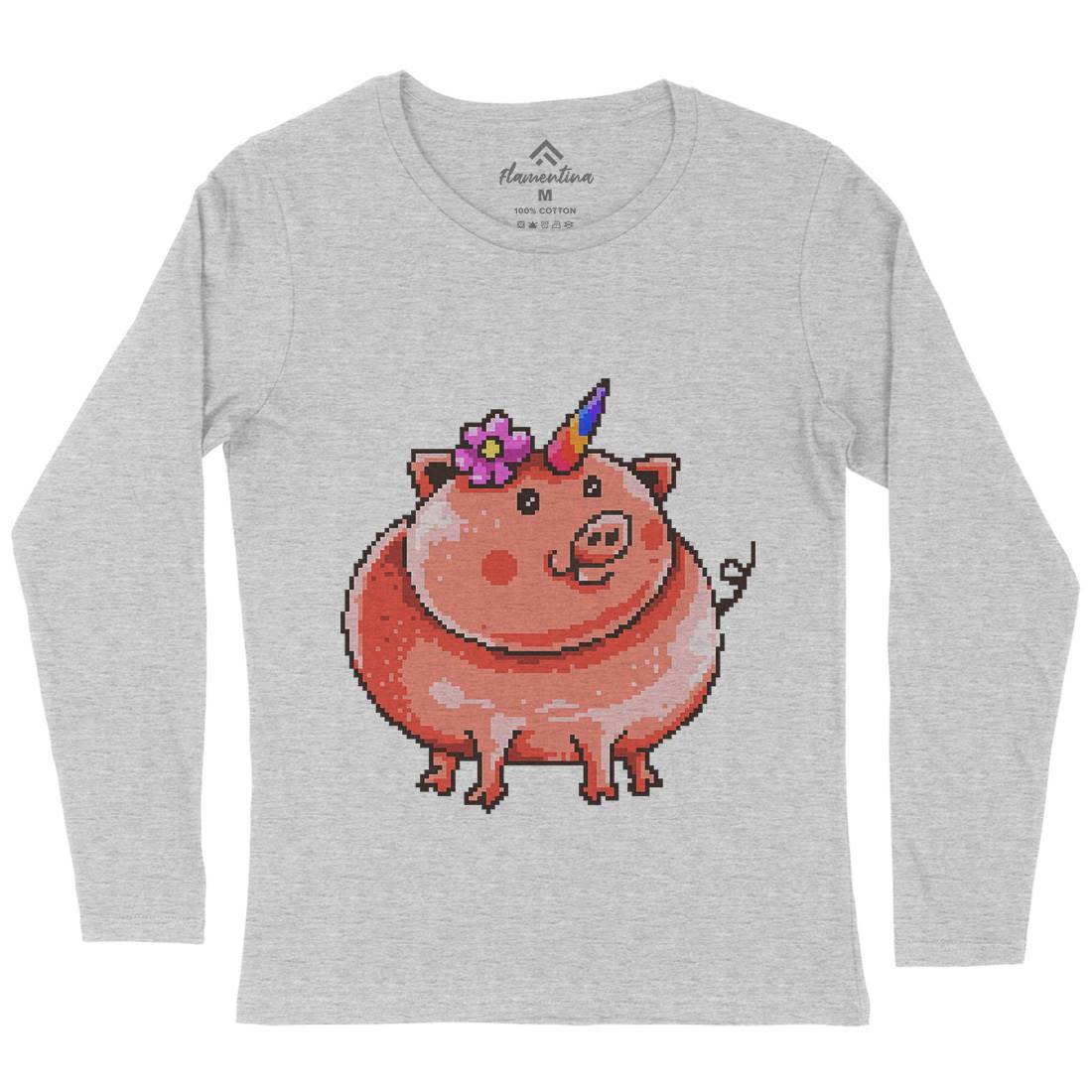 Piggycorn Womens Long Sleeve T-Shirt Animals B946