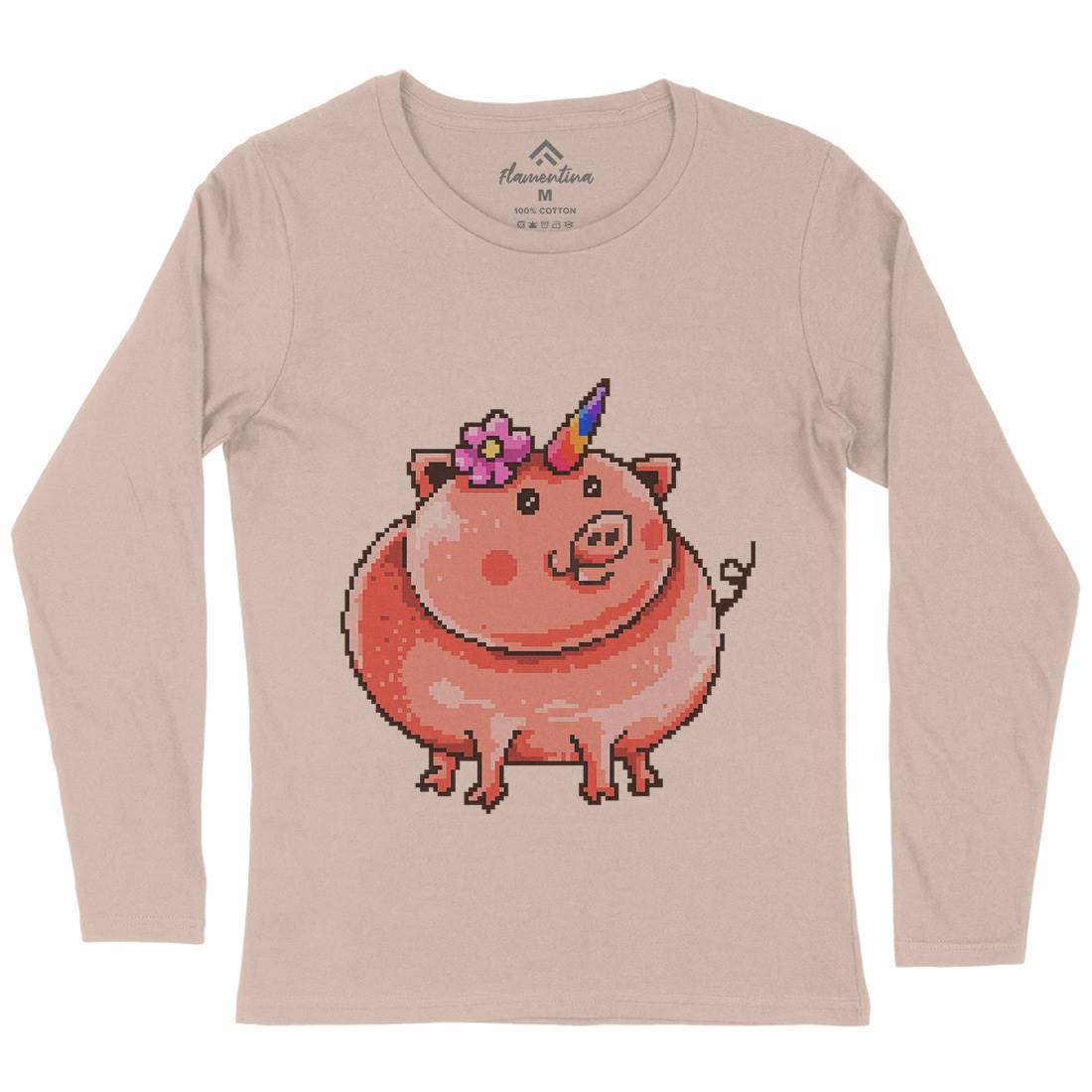 Piggycorn Womens Long Sleeve T-Shirt Animals B946