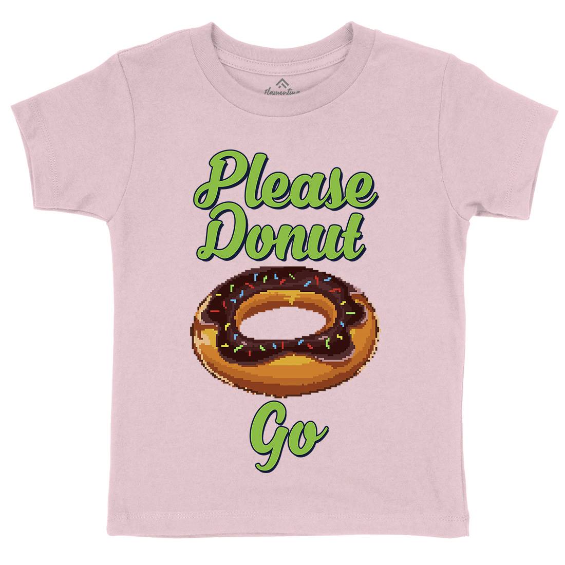 Please Donut Go Food Pun Kids Organic Crew Neck T-Shirt Food B947