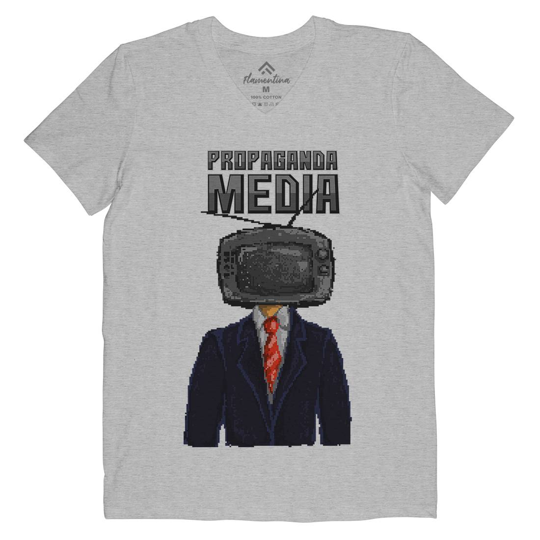 Propaganda Mens Organic V-Neck T-Shirt Illuminati B948