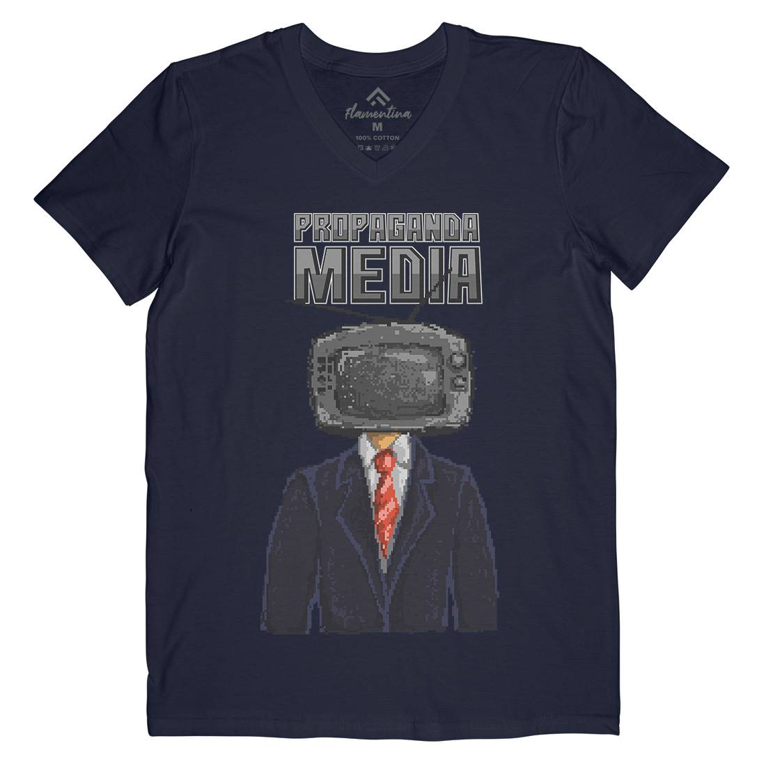 Propaganda Mens Organic V-Neck T-Shirt Illuminati B948