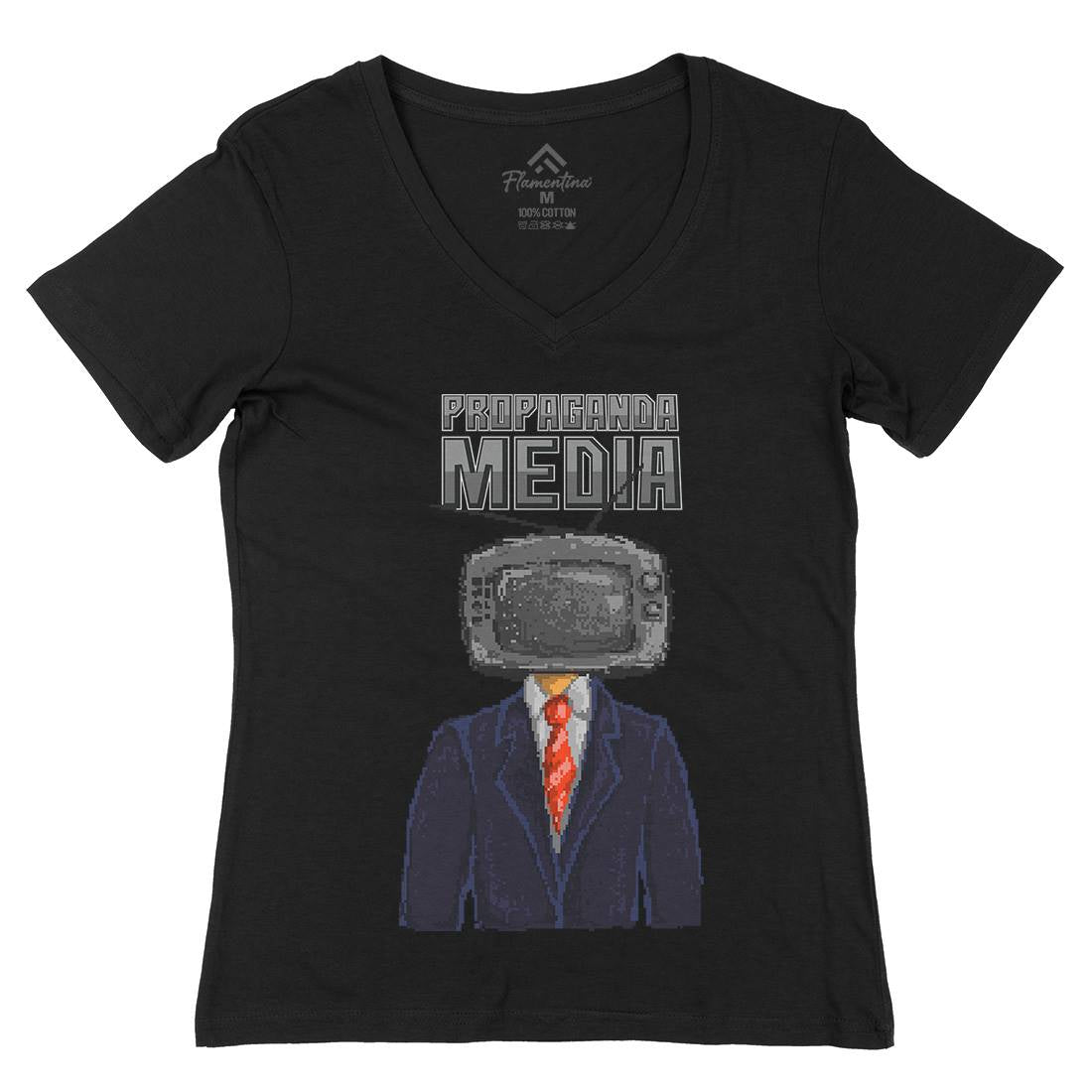 Propaganda Womens Organic V-Neck T-Shirt Illuminati B948