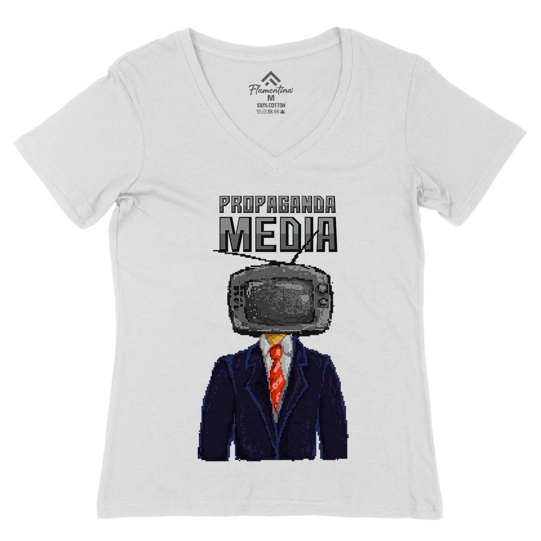 Propaganda Womens Organic V-Neck T-Shirt Illuminati B948