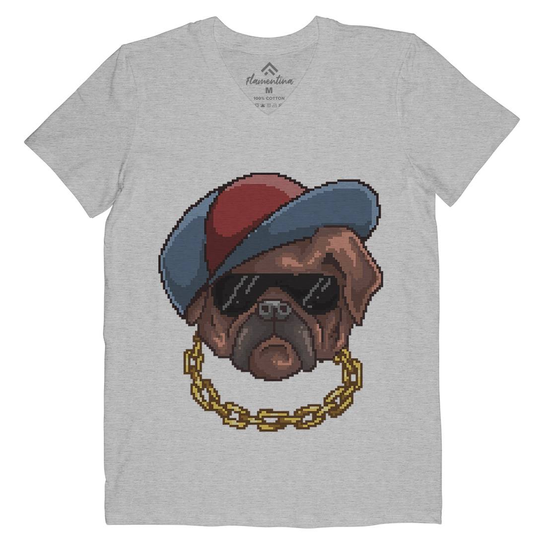 Pug Life Mens Organic V-Neck T-Shirt Animals B949