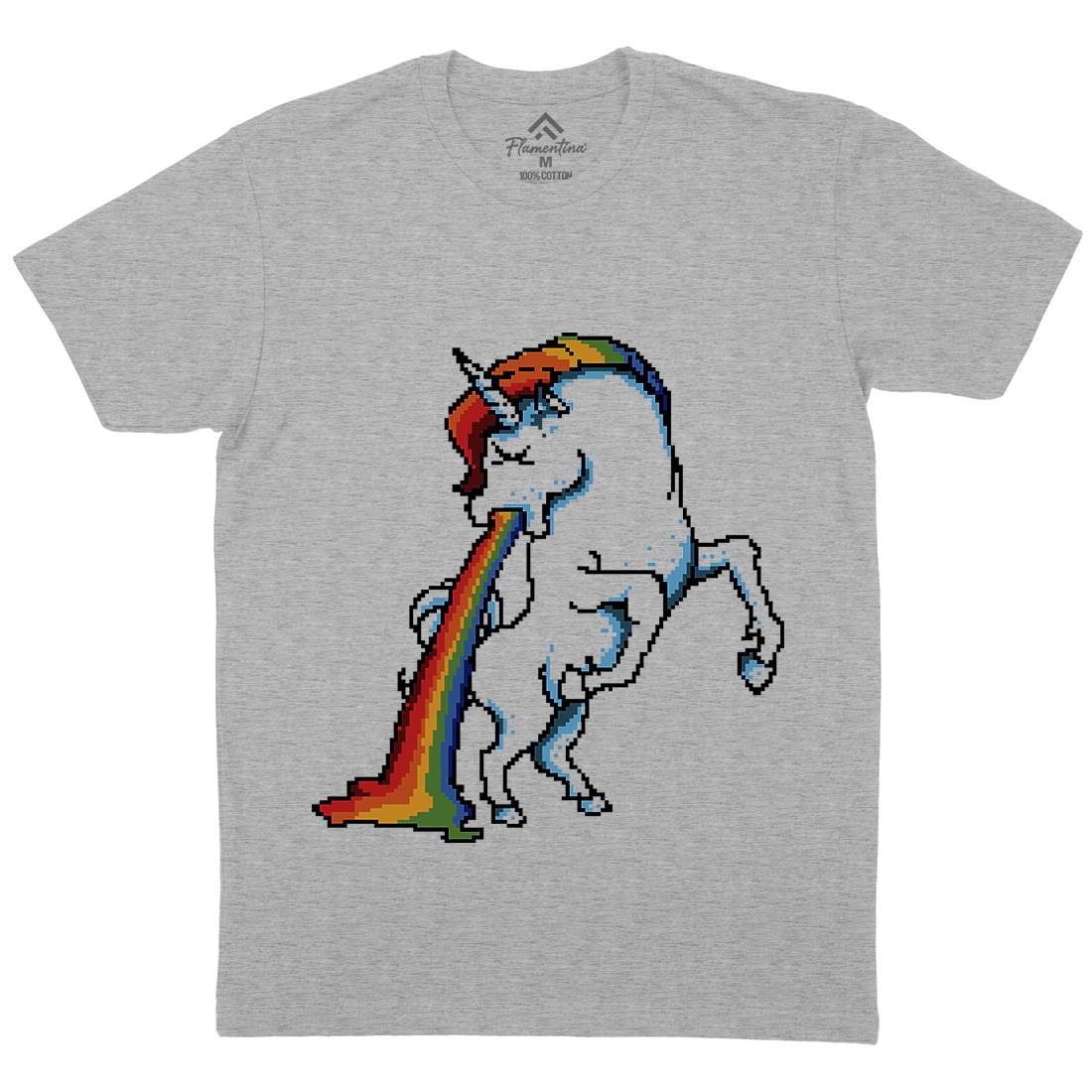 Puke Of The Unicorn Mens Crew Neck T-Shirt Animals B950