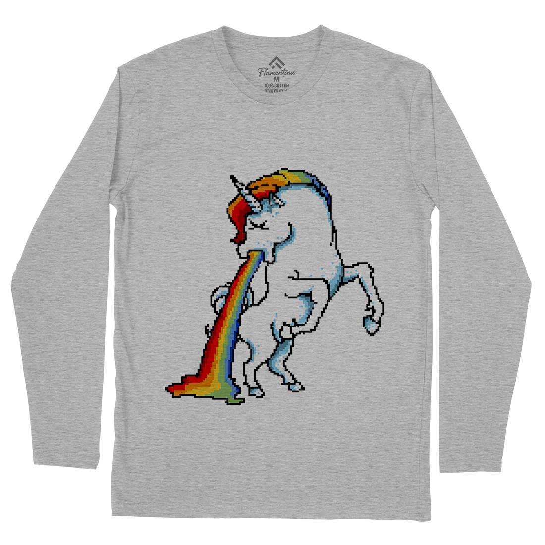 Puke Of The Unicorn Mens Long Sleeve T-Shirt Animals B950