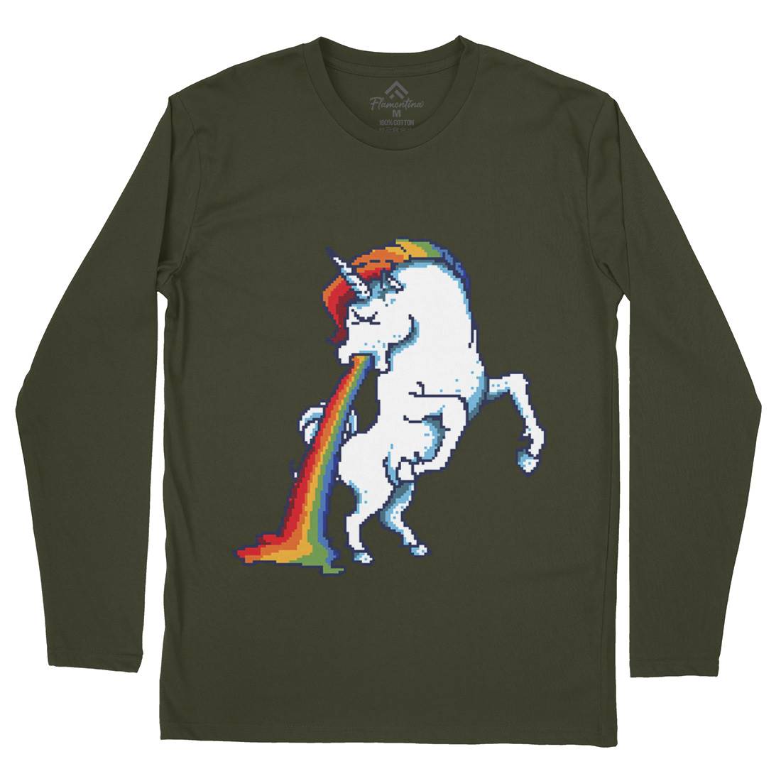 Puke Of The Unicorn Mens Long Sleeve T-Shirt Animals B950