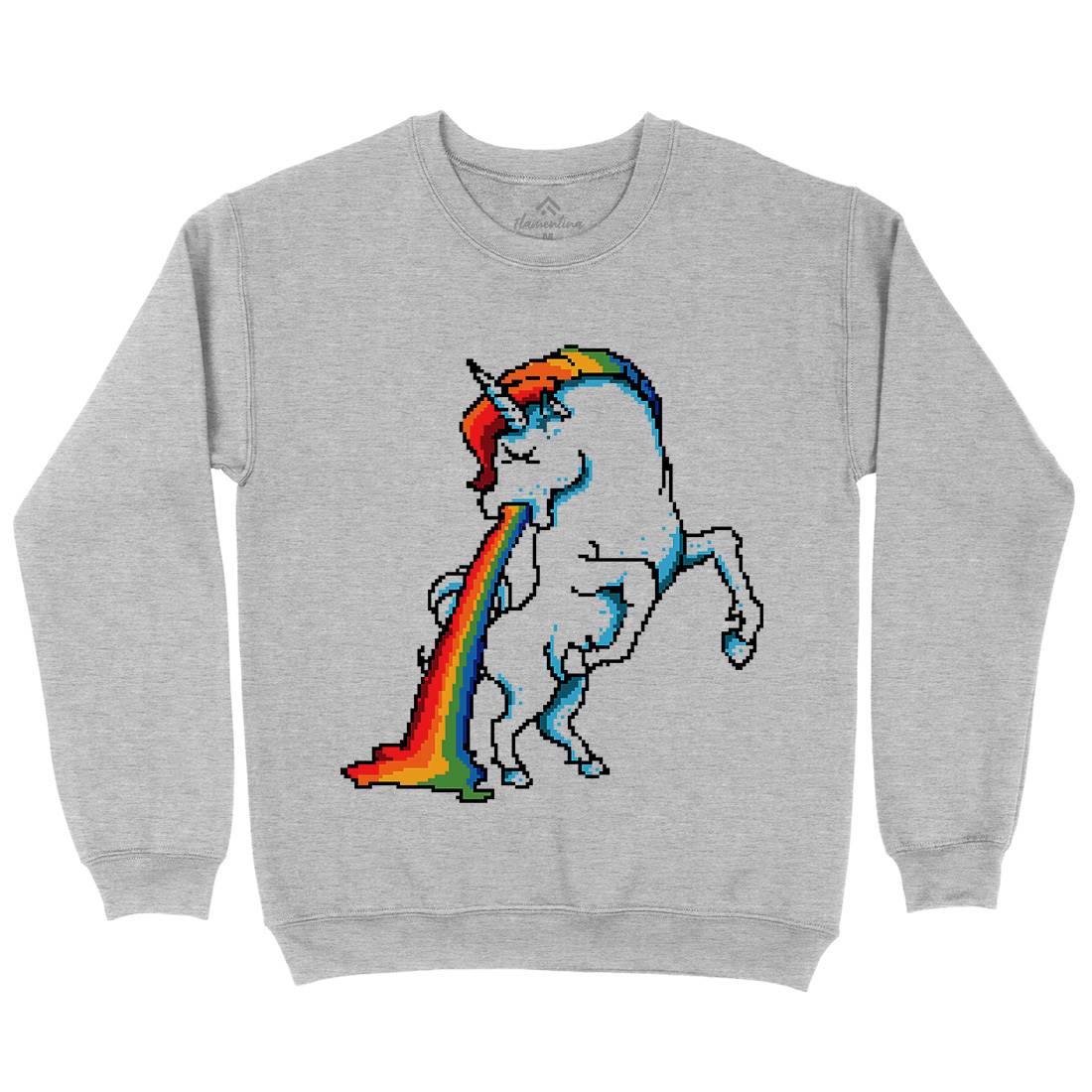 Puke Of The Unicorn Mens Crew Neck Sweatshirt Animals B950