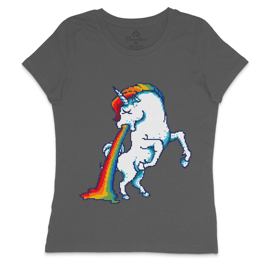 Puke Of The Unicorn Womens Crew Neck T-Shirt Animals B950