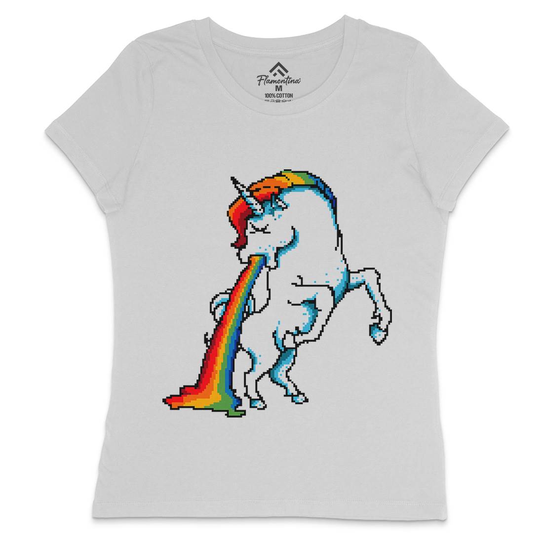 Puke Of The Unicorn Womens Crew Neck T-Shirt Animals B950