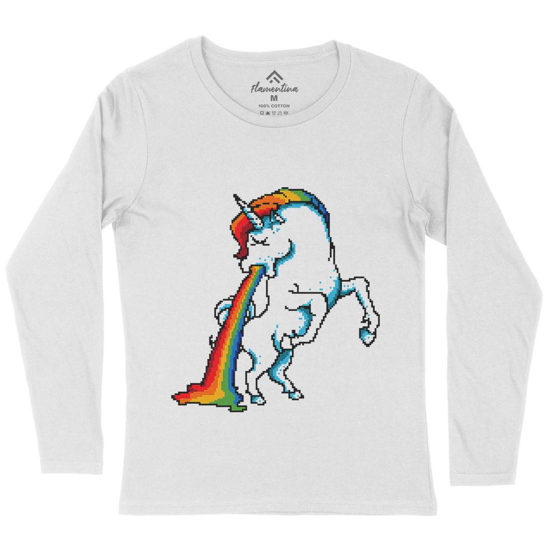 Puke Of The Unicorn Womens Long Sleeve T-Shirt Animals B950