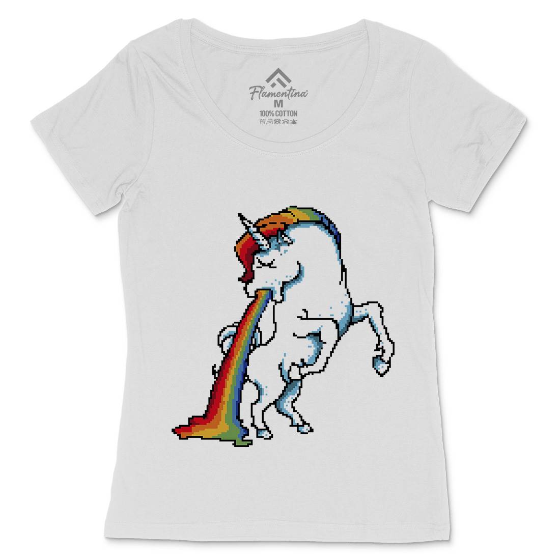 Puke Of The Unicorn Womens Scoop Neck T-Shirt Animals B950