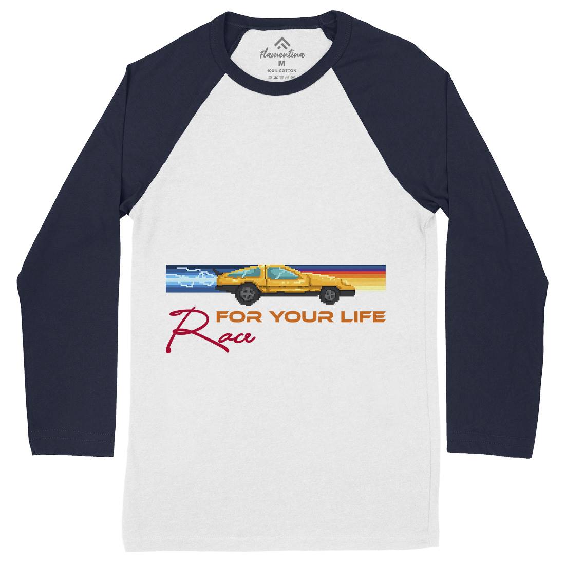 Race For Your Life Mens Long Sleeve Baseball T-Shirt Cars B951