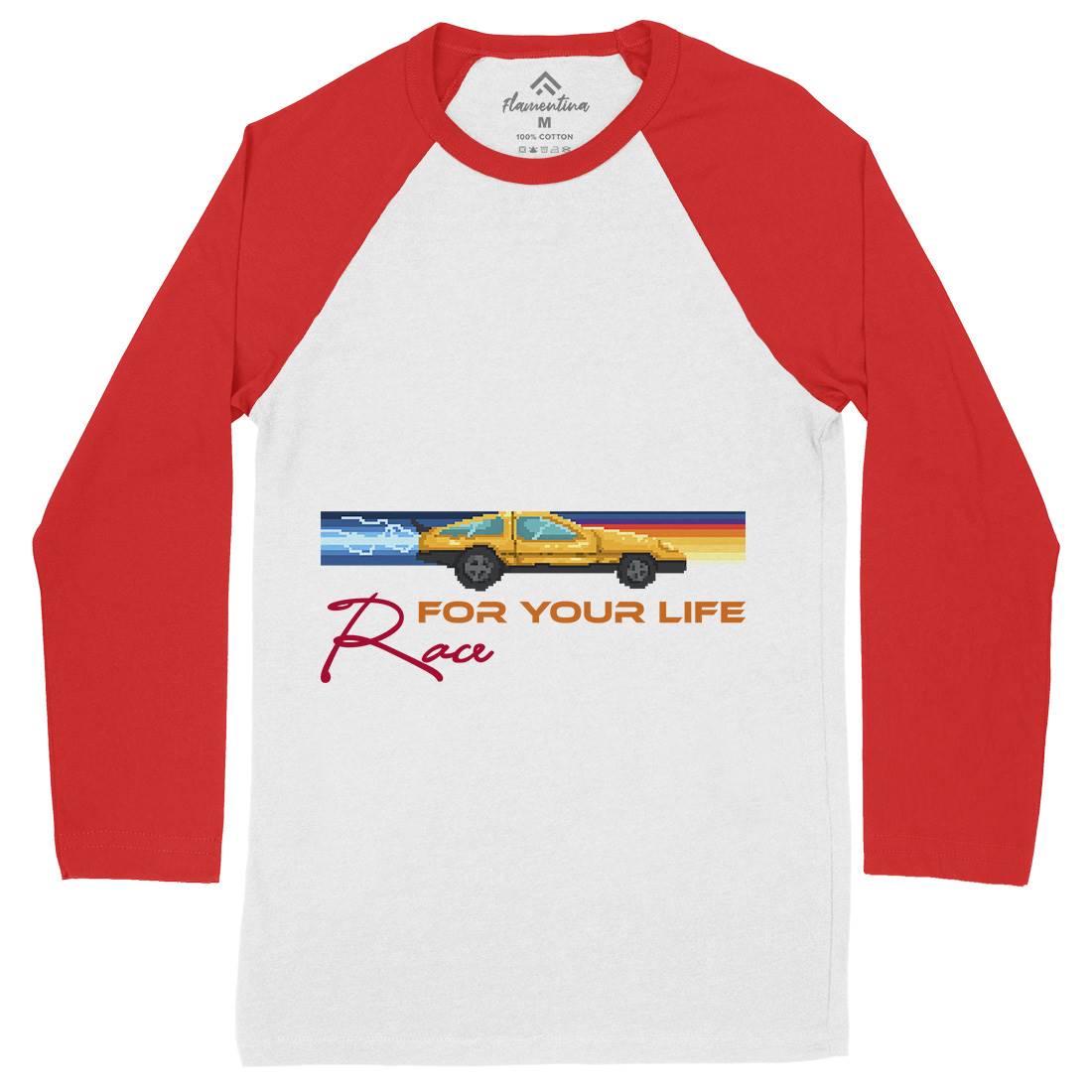 Race For Your Life Mens Long Sleeve Baseball T-Shirt Cars B951