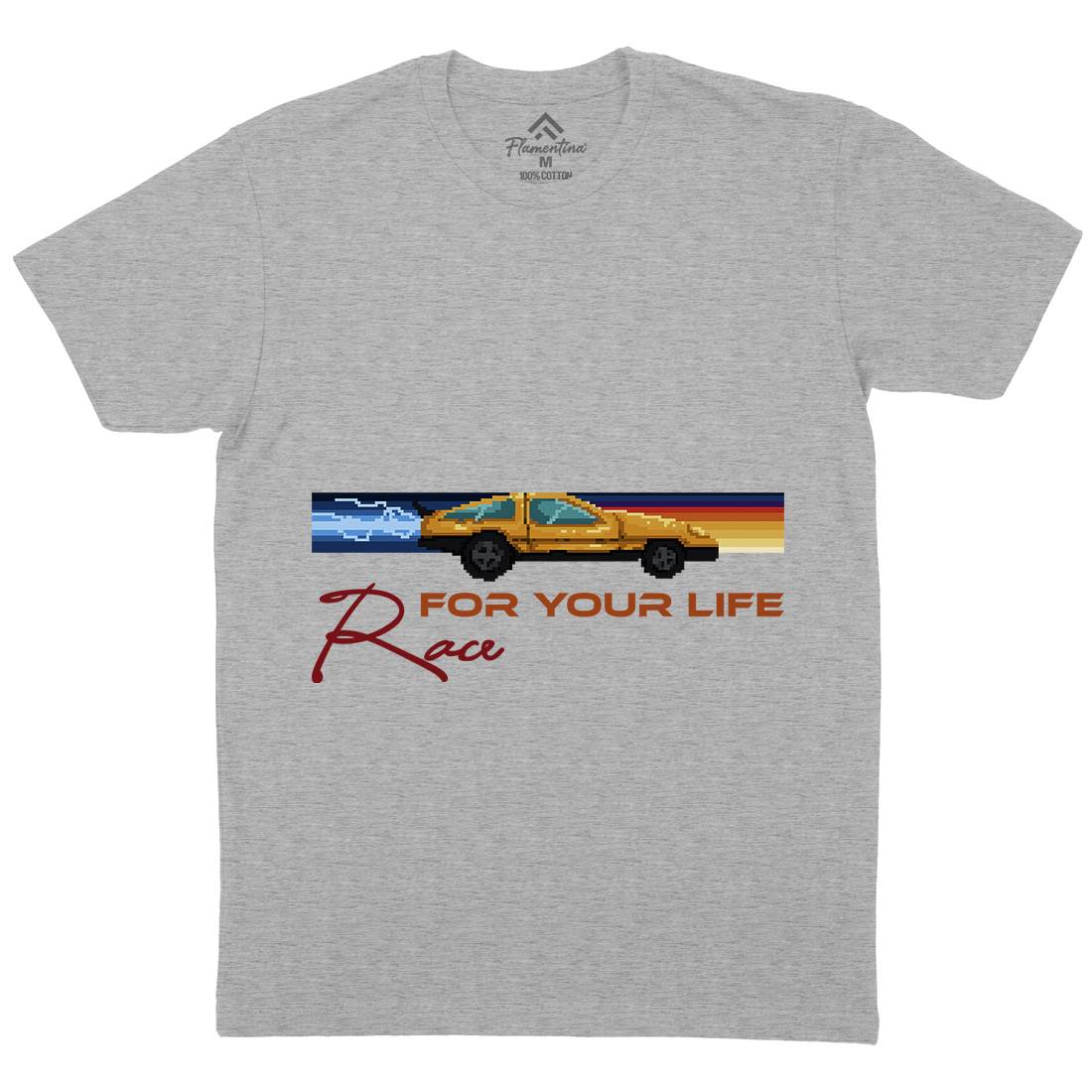 Race For Your Life Mens Organic Crew Neck T-Shirt Cars B951