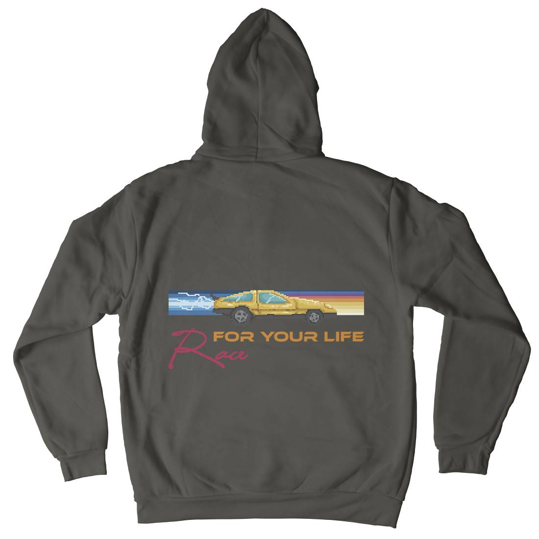 Race For Your Life Mens Hoodie With Pocket Cars B951