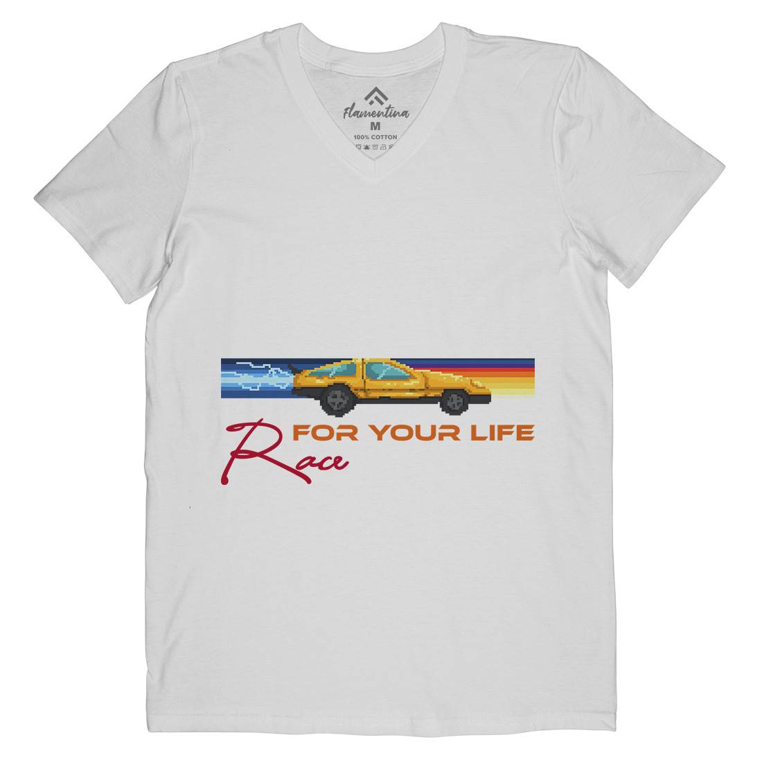 Race For Your Life Mens V-Neck T-Shirt Cars B951