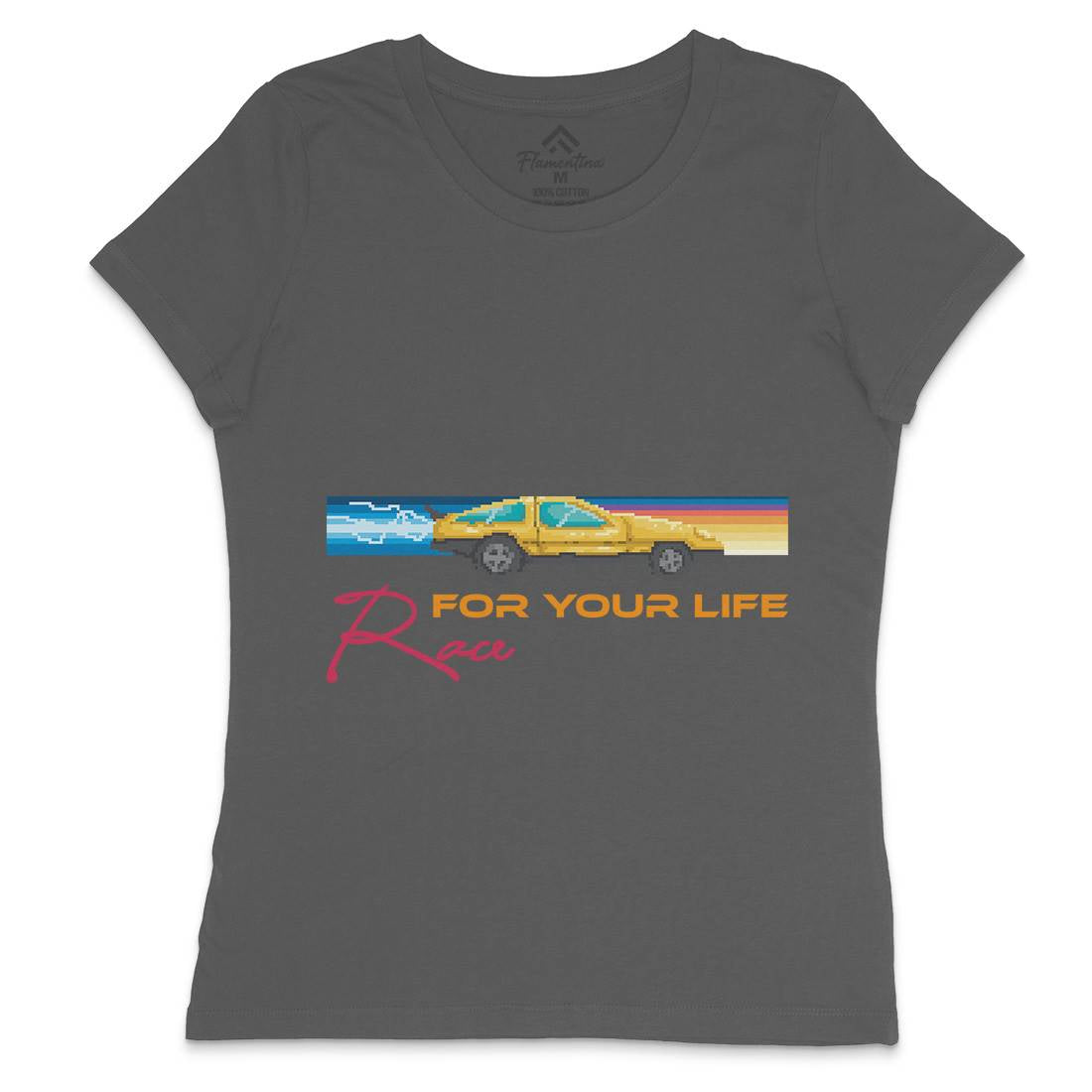 Race For Your Life Womens Crew Neck T-Shirt Cars B951