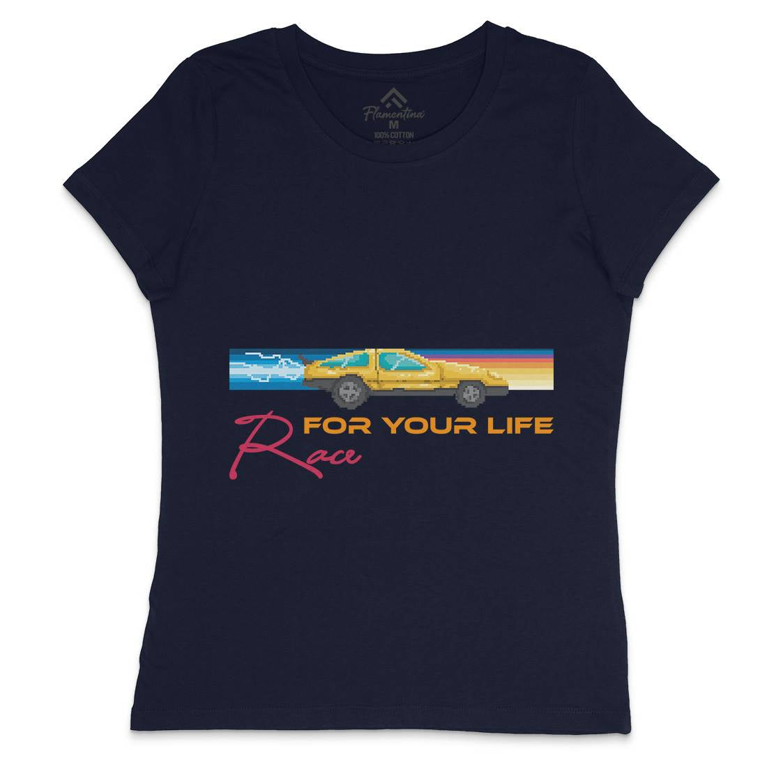 Race For Your Life Womens Crew Neck T-Shirt Cars B951