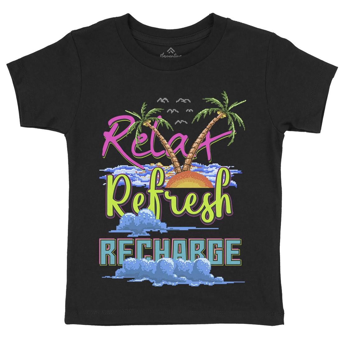 Relax Refresh Recharge Kids Crew Neck T-Shirt Nature B952