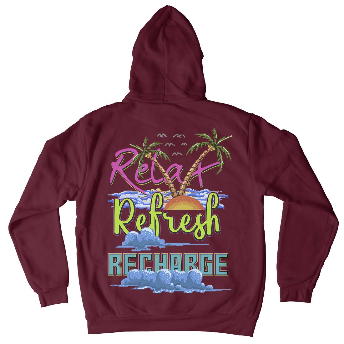 Relax Refresh Recharge Mens Hoodie With Pocket Nature B952