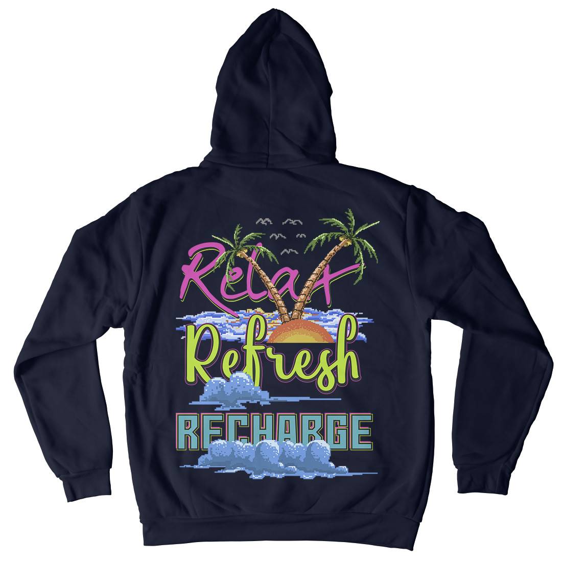 Relax Refresh Recharge Kids Crew Neck Hoodie Nature B952
